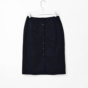 Vintage Button Up Skirt Uniform Pencil Skirt - 25"